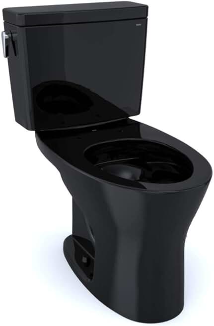 TOTO CST746CSMF#51 Drake Two-Piece Elongated Dual Flush 1.6 and 0.8 GPF Universal Height DYNAMAX TORNADO FLUSH Toilet, Ebony