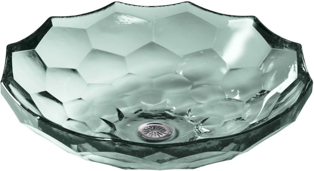 Kohler 2373-TG2 Glass Above counter Round Bathroom Sink, 24.07 x 20.57 x 9.89 inches, Translucent Dew