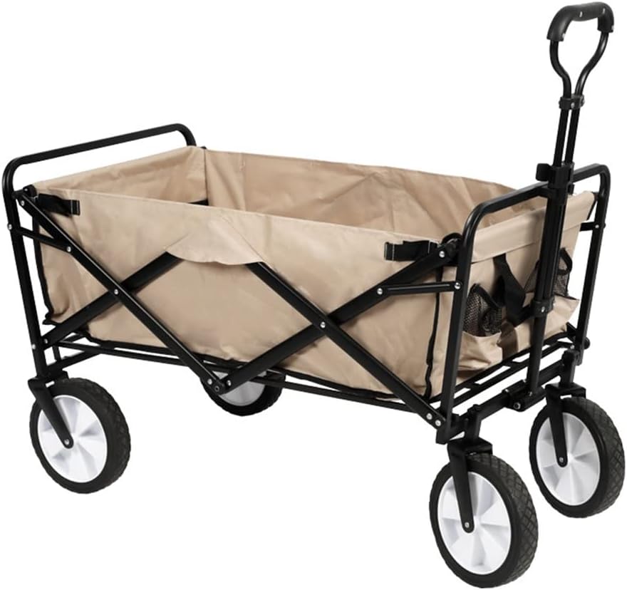 Outdoor Camping Portable Folding Cart for Hiking Picnic Adjustable Trolley Pull-Cart Shopping Cart Luggage