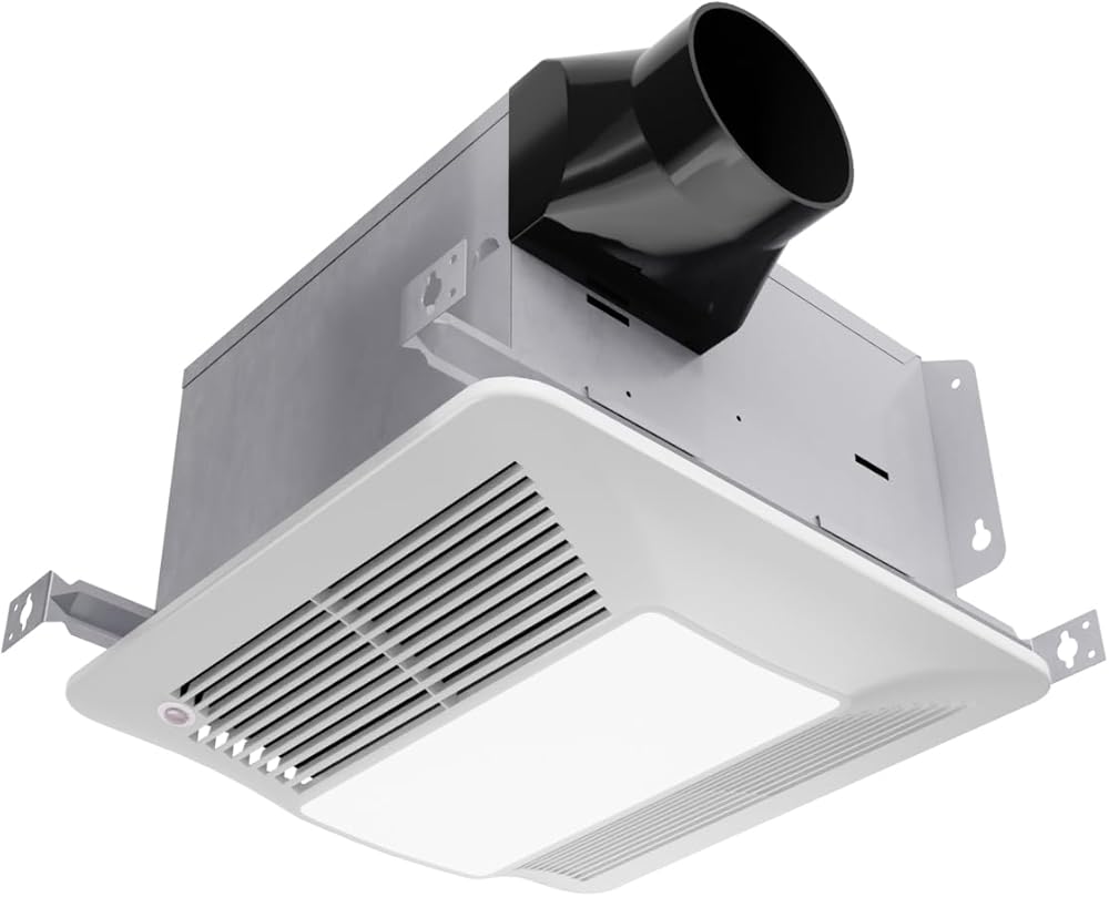 ANZZI Exhaust Fan 110 CFM 0.9 Sones Bathroom Exhaust Fan with LED Light & Humidity Sensor, Ceiling Mount (White)