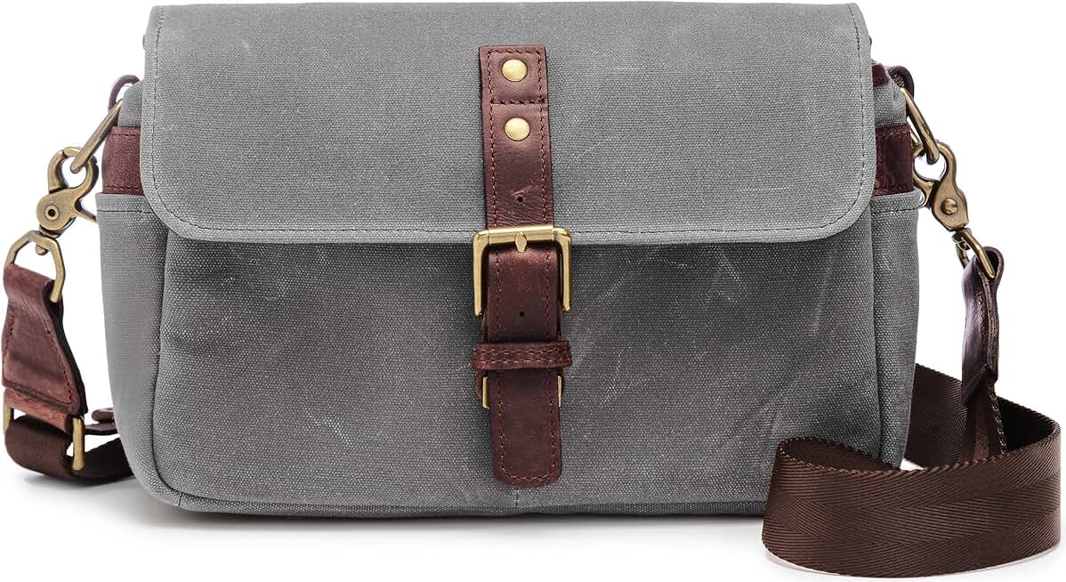 ONA - The Bowery - Camera Messenger Bag - Smoke Waxed Canvas (ONA5-014GR)