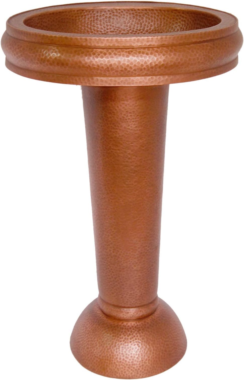 HAMMERED COPPER PEDESTAL SINK - Hammered Exterior and Interior - Copper Antique Finish