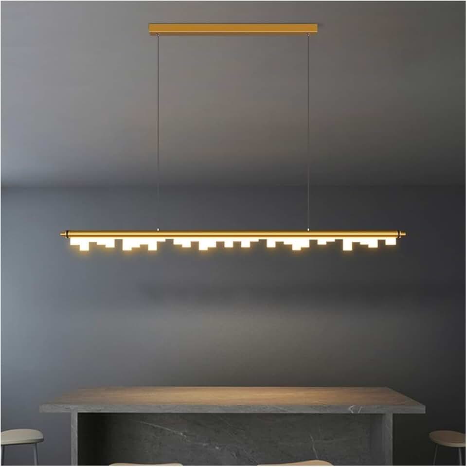 Chandeliers Linear Light with Three-Tlight 47.3In Black Led Kitchen Island Chandelier, Led Liner Chandelier Lights Fixture Compatible with Kitchen Island Dining Room (Color : 2, Size : 1/L
