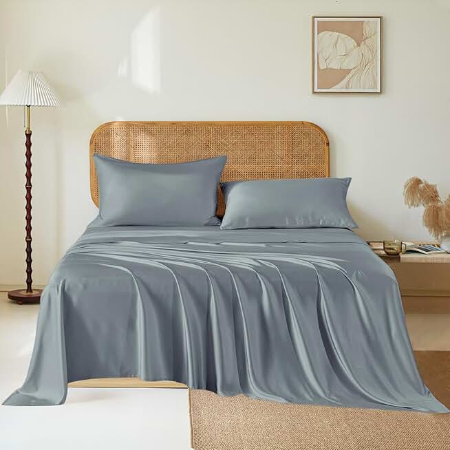 THXSILK Luxury Mulberry Silk Bed Sheets Set - 4pcs Silk Sheets Set 16