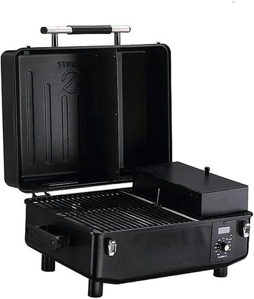 Z GRILLS ZPG-200A Portable Wood Pellet Grill & Smoker 8 in 1 BBQ Grill Digital Control System, 202 Sq in Black