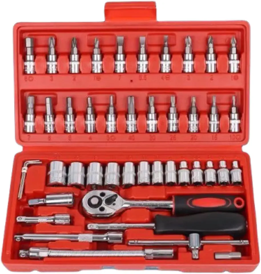 46 Piece Tool Set Set Tool Set Home Tool Kit Set Sleeve Set Complete Set Repair Complete Set