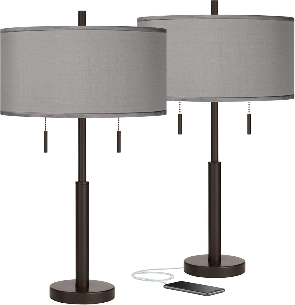 Possini Euro Design Robbie Modern Table Lamps 25 1/2