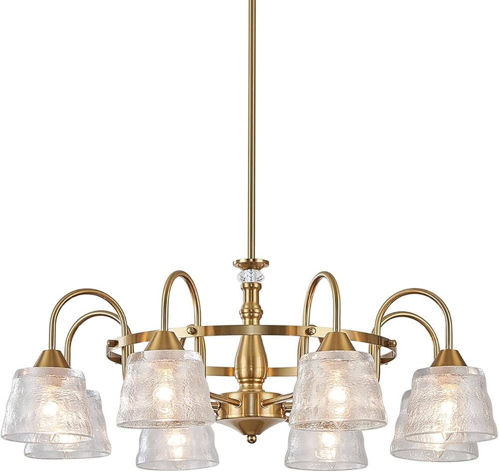 Chandelier Pendant Light Fixtures Glass Pendant Lighting 8 Lights Vintage Hanging Lamp for Dining Room Bedroom Kitchen Island