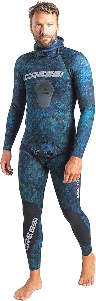 Cressi Spearfishing and Freediving Two-Piece Wetsuit with Loading Chest Pad, Knee Protection, Anatomical Design - Tokugawa: Designed in Italy