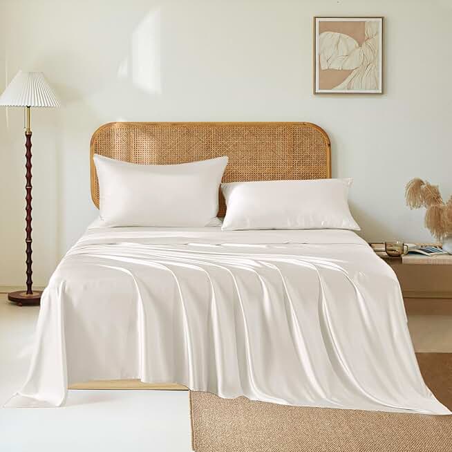 THXSILK Luxury Mulberry Silk Bed Sheets Set - 4pcs Silk Sheets Set 16