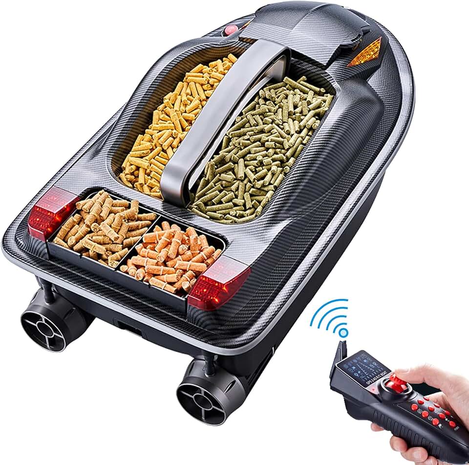 RC Bait Boat, 500m/546 Yards Remote Control Fishing Boat with Voice Prompt, 7kg/15.4lbs Loading GPS Positioning Bait Boat with Cruise and Auto Return(2 * 20000mAh Battery)