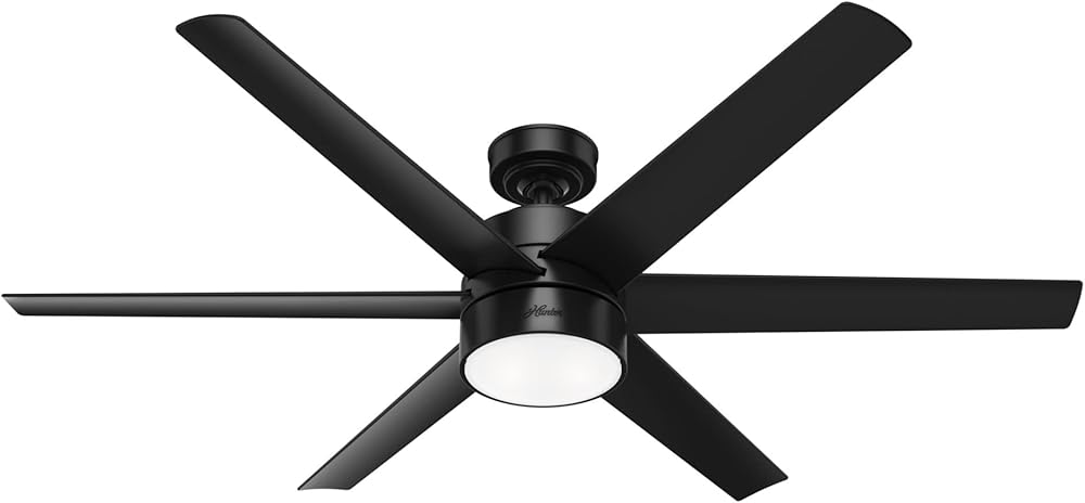 Hunter Fan Company 59624 Solaria Ceiling Fan, 60, Matte Black Finish
