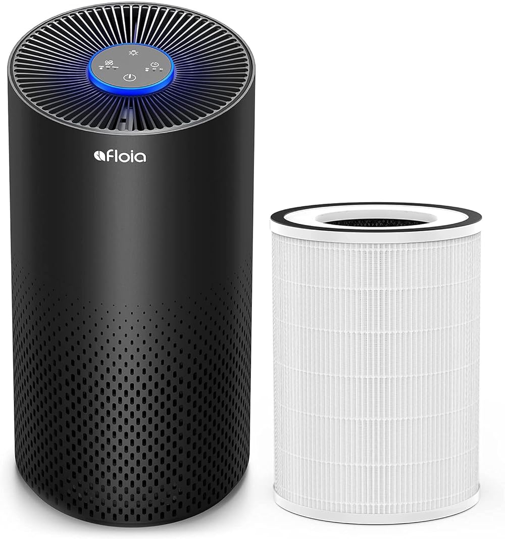 Air Purifier kilo and filter for kilo, 99.99% Effective for Home Smokers, 22db|True H13 HEPA Filter Air Cleaner Removing Allergies, Odor Dust and Pollen for Bedroom, With 7 Color Night Light