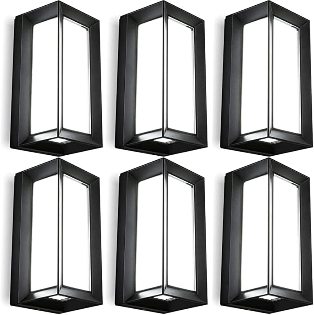 LEDMO Outdoor Wall Lights Fixture with LED Beads 6000K 1800LM Waterproof Anti-Rust Black Wall Mount Lighting Aluminum Acrylic Shade Modern Exterior Lights for House Front Porch Patio 6 Pack