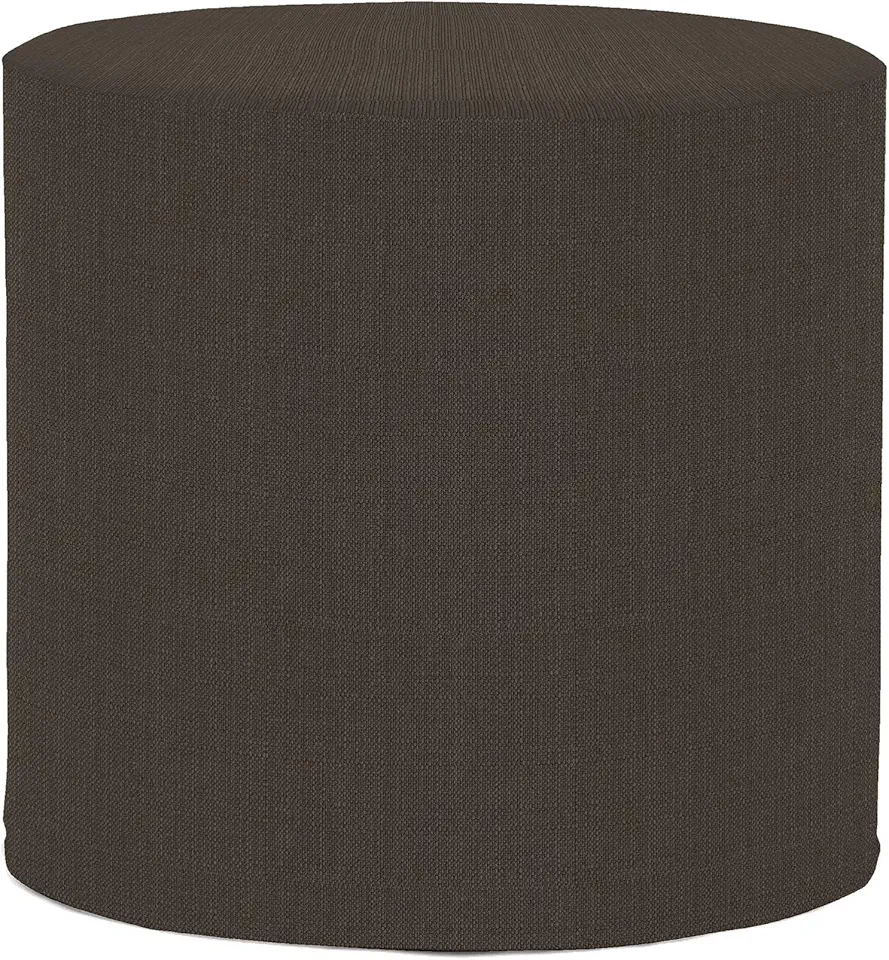 Howard Elliott No Tip Cylinder Ottoman With Cover, Sterling Charcoal