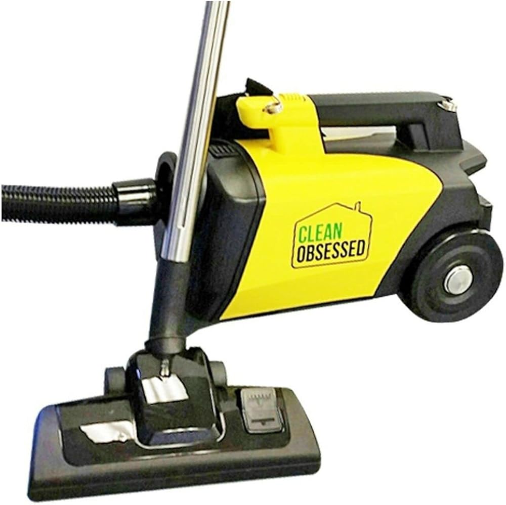 Clean Obsessed Canister Vacuum Cleaner for Carpet and Hard Floors, Portable Commercial Grade Cleaning System Includes 8 Piece Attachment Kit, 27 Foot Cord and Adjustable Shoulder Strap