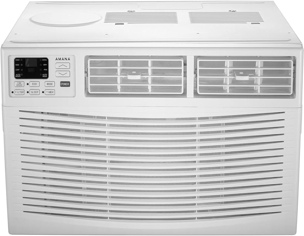 Amana 15,000 BTU 115V Digital Window-Mounted Air Conditioner and Dehumidifier with Remote Control for Large Rooms up to 700 Sq.Ft, AC Window Unit for Home, Living Room, Bedroom with Fan Only Mode