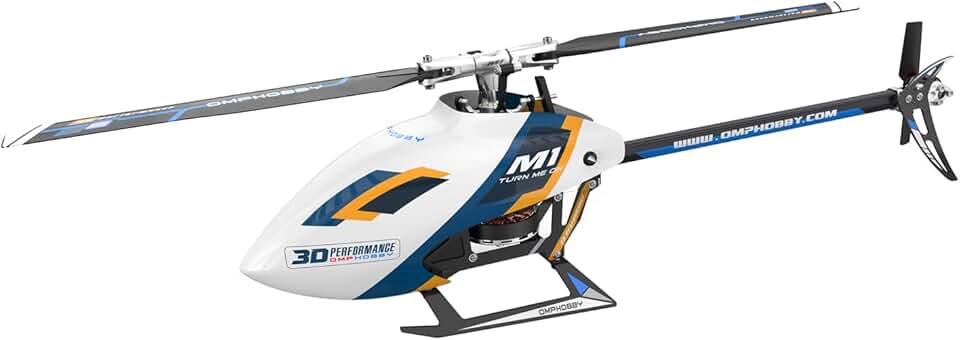 OMPHOBBY M1 EVO 3D RC Helicopter，6CH Micro Dual Brushless Motors Helicopters, Can Bind FUTABA Radio Directly, White Adults Remote Flying Model Without Controller