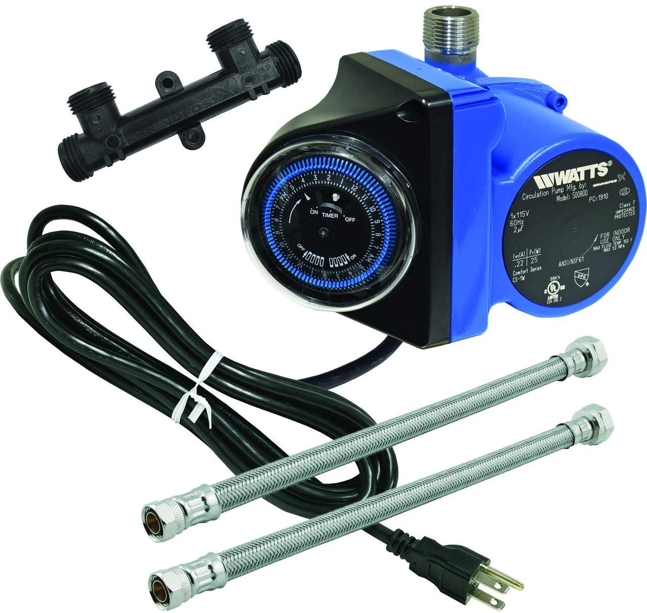 Watts 500800 Instant Hot Water Recirculating Pump System with Built-In Timer