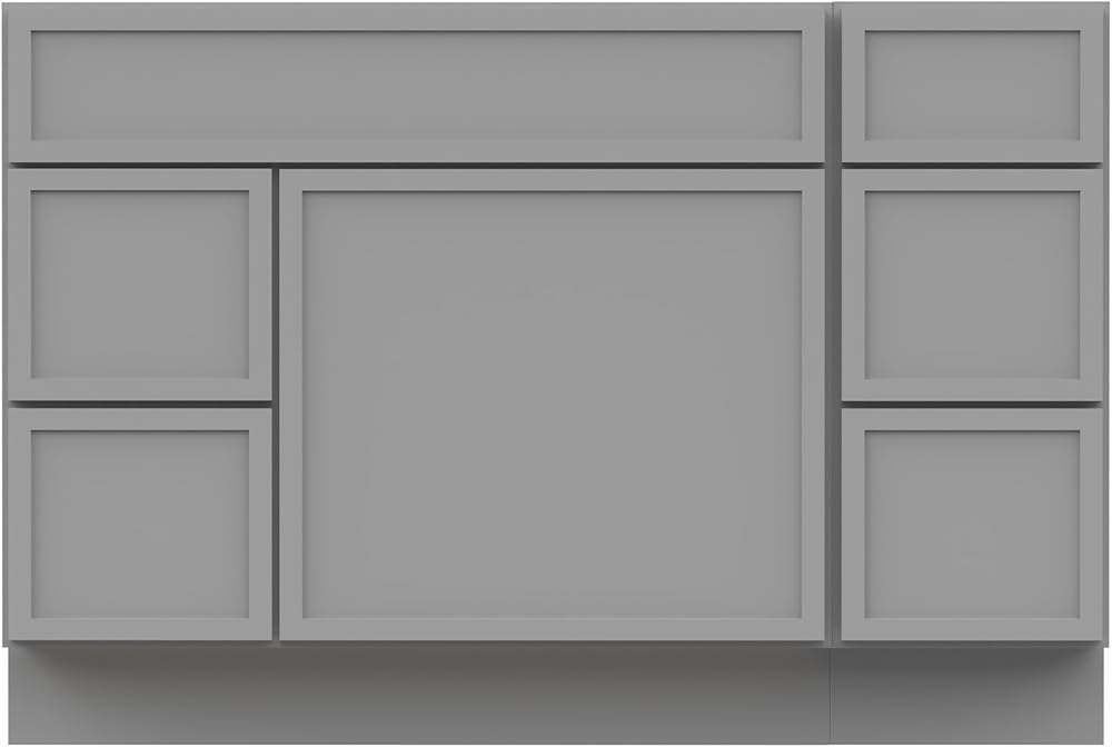 Bathroom Vanity Cabinet Without Top,Unassembled Bathroom Vanity Storage Cabinet with Door and Shaker Drawer,Sturdy Floor Mounted Cabinet,VA4136-2L+VA4112-3G, Grey