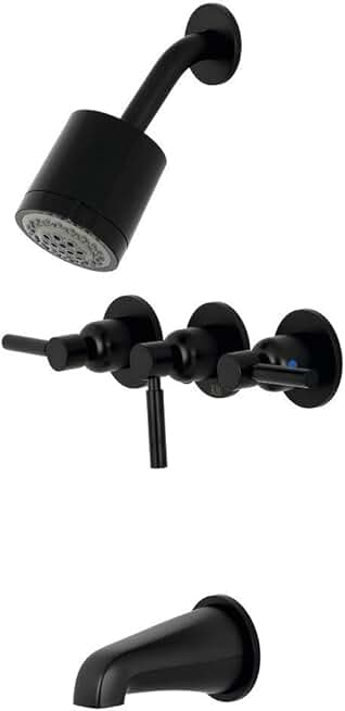 Kingston Brass KBX8130DL Concord Tub and Shower Faucet, Matte Black
