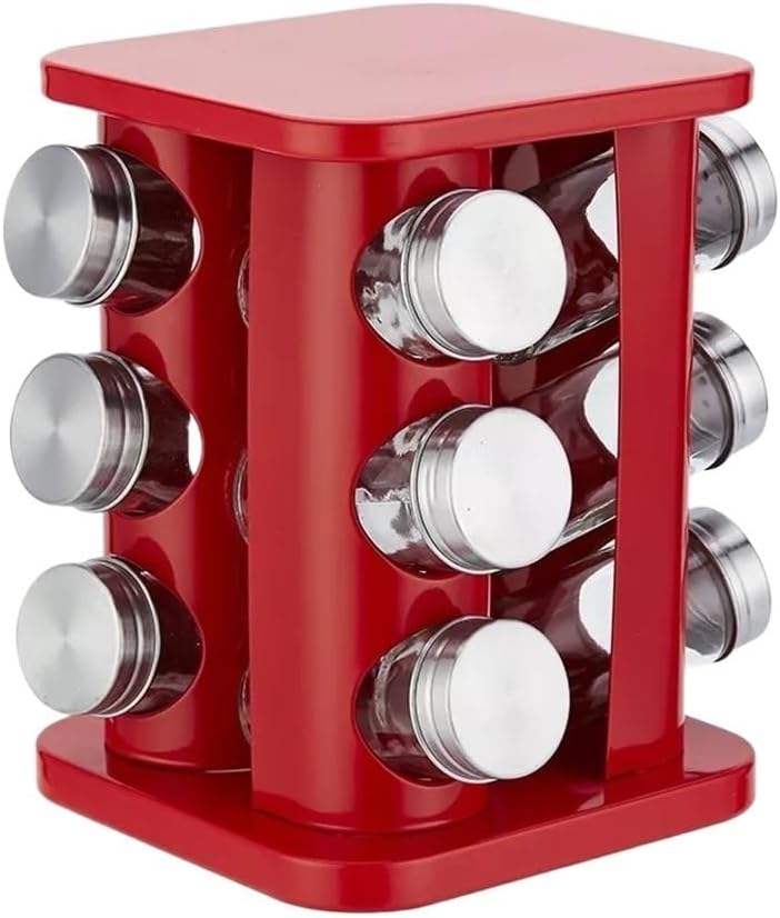 Spice jar seasoning pepper salt rack seasoning bottle set with swivel stand kitchen supplies