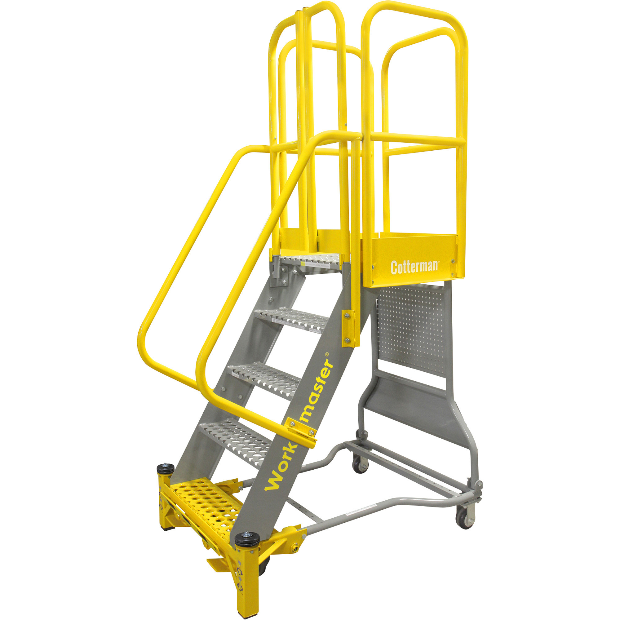 Cotterman Workmaster Super-Duty Rolling Ladder with Handrails — 1000-Lb. Capacity, 7 Steps, Model# WMX07R37A3P3