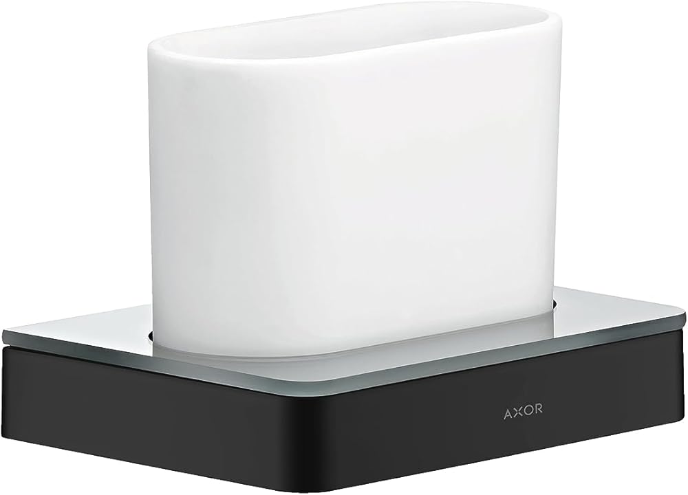 AXOR AXOR Universal SoftSquare Toothbrush Tumbler in Matte Black, 42834670