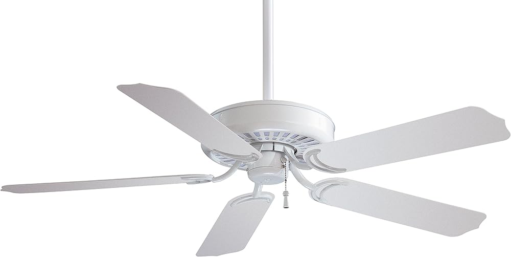 F571-WH Sundance 52 Inch Outdoor Pull Chain Ceiling Fan in White Finish