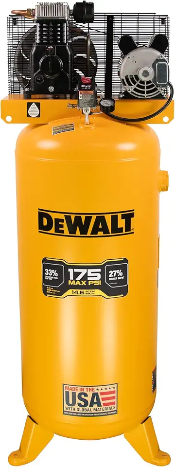 Dewalt DXCM603.COM 5 HP 60 Gallon 175 Max PSI 17 SCFM @40 PSI 14.6 SCFM @ 90 PSI Single-Stage Oil-Lube Electric Stationary Vertical Air Compressor