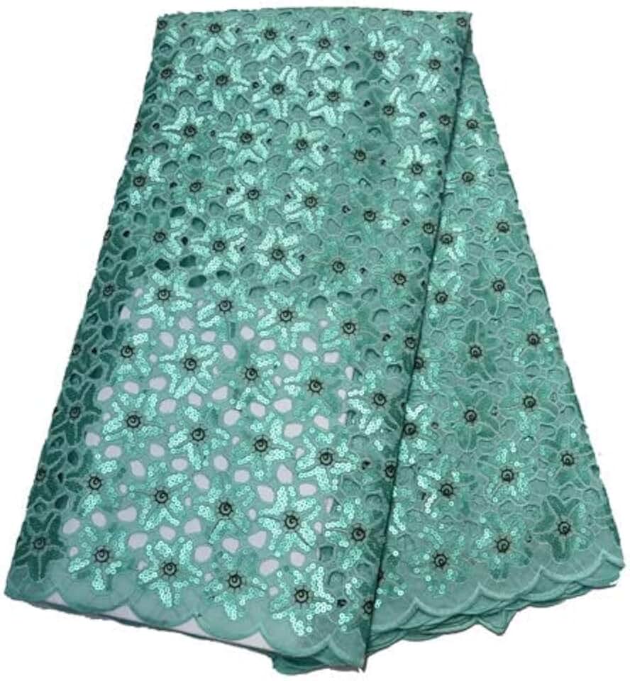 African Double lace Fabric 5 Yards for Women Wedding Dress P468-2