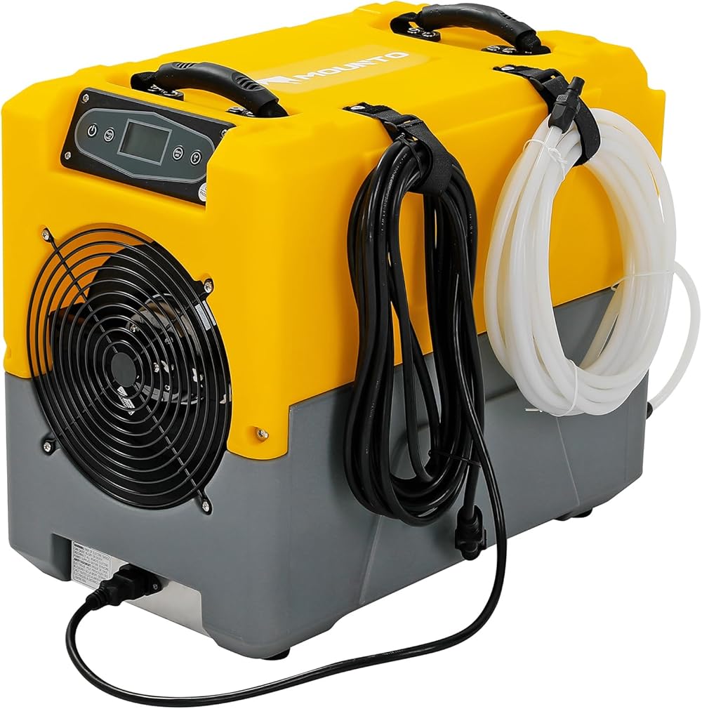Mounto 150 Pints Compact Commercial Dehumidifier, LGR Technology, Built-in Pump, ETL Certified, Ideal for Large Spaces, Water Damage Restoration, Industrial Use