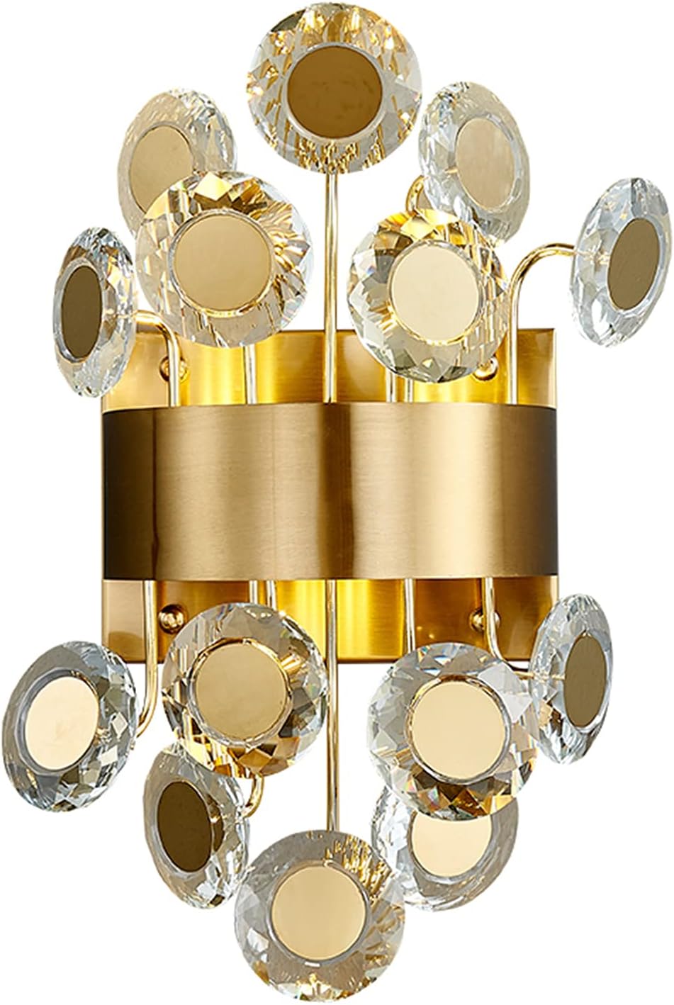 Modern Led Wall Lamps Crystal Wall Light Fixtures Brushed Gold Wall Sconces for Bedroom Bedside Bathroom Lighting/Warm White