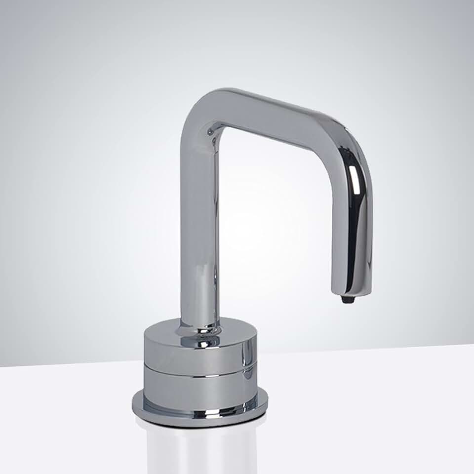 Trio Commercial Automatic Touch-Free Soap Dispenser - FS10087 Contemporary Style Deck Mount Solid Brass Soap Dispenser - Polished Chrome Finish