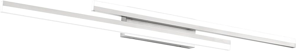 PRESDE Bathroom Vanity Light Dimmable 3 Colors Changeable 48in Modern Brushed Nickel LED Bathroom Light Fixtures Over Mirror Bath Wall Lighting