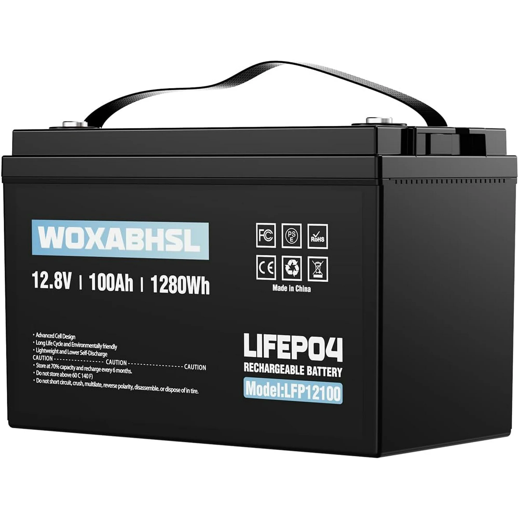 12V 100AH Lifepo4 Lithium Battery, Rechargeable Lifepo4 Battery, Up to 15,000 Deep Cycles, Buit In 100A BMS, Perfect for Trolling Motors, Boat, Marine, Rv, Solar