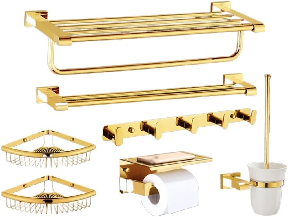 All Copper Towel Rack, Bathroom Gold Storage Rack