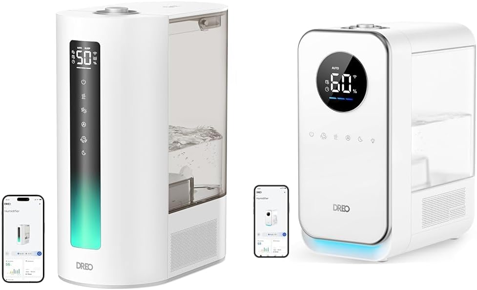 Dreo Smart Humidifier for Plants,Warm and Cool Mist for Bedroom, 6L Large Capacity Lasts up to 60 Hours & Humidifiers for Bedroom Home, Top-filled Smart Quiet Cool Mist Humidifiers for Large Room