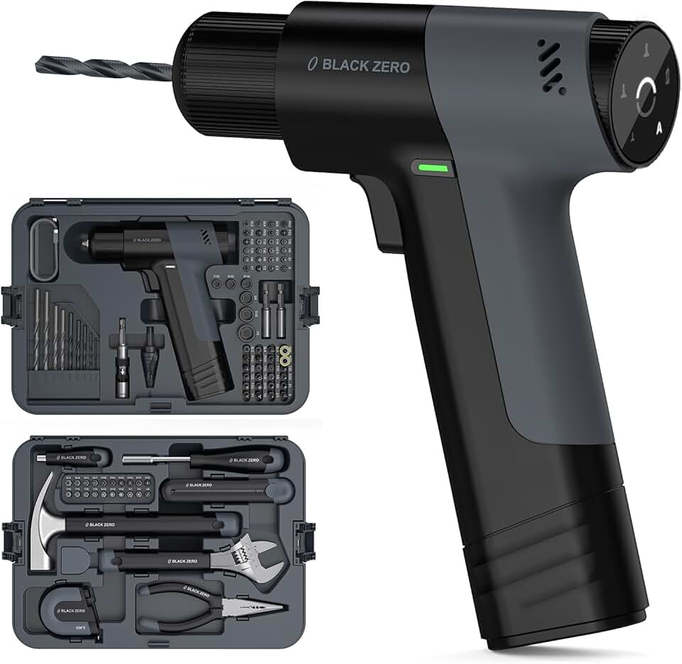16.8V Max Brushless Drill Tool Kit, Smart Display, 60 NM Of Torque, 5 Operating Modes, And includes Hand Tool Set, A Must-Have Mechanic's Tool Kit For Everyday Home Repairs