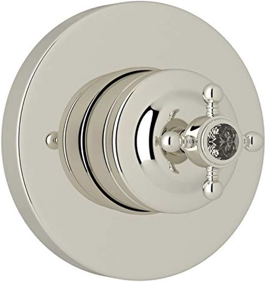 Rohl A2700NXCPNTO Kit Trim Package for Country Bath Four Port Three Direction Diverter Trim Only New Style with Crystal Cross Handle and Sleeve, Polished Nickel