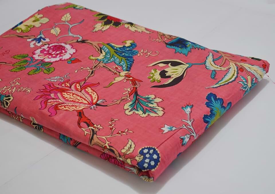 Scrren Print Dressmaking by The Yard Fabric 100% Cotton Floral Print Fabric for Sewing Crafting Ethnic Running Natural Dye Sanganeri Indian Fabric by The Yard 516 (50 Yard pre Cut)