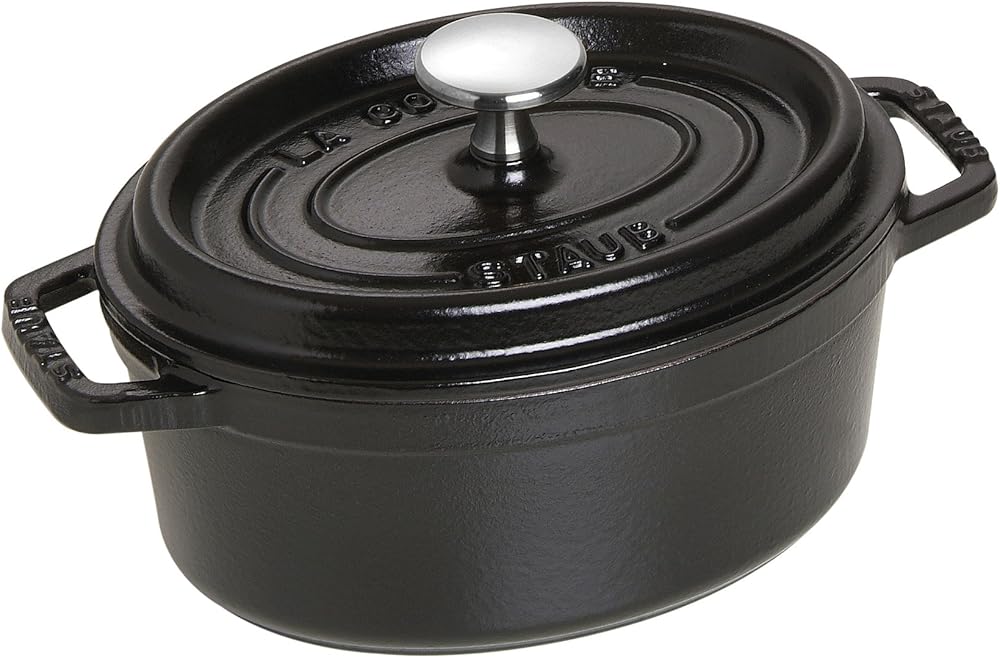 Staub Cast Iron 1-qt Oval Cocotte - Matte Black, Made in France