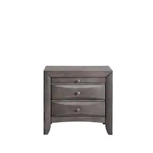 Madison 2-Drawer Gray Nightstand