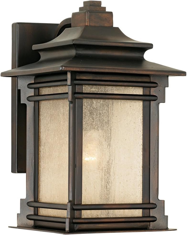 Hickory Point Farmhouse Rustic Mission Outdoor Wall Light Fixture Walnut Bronze 12