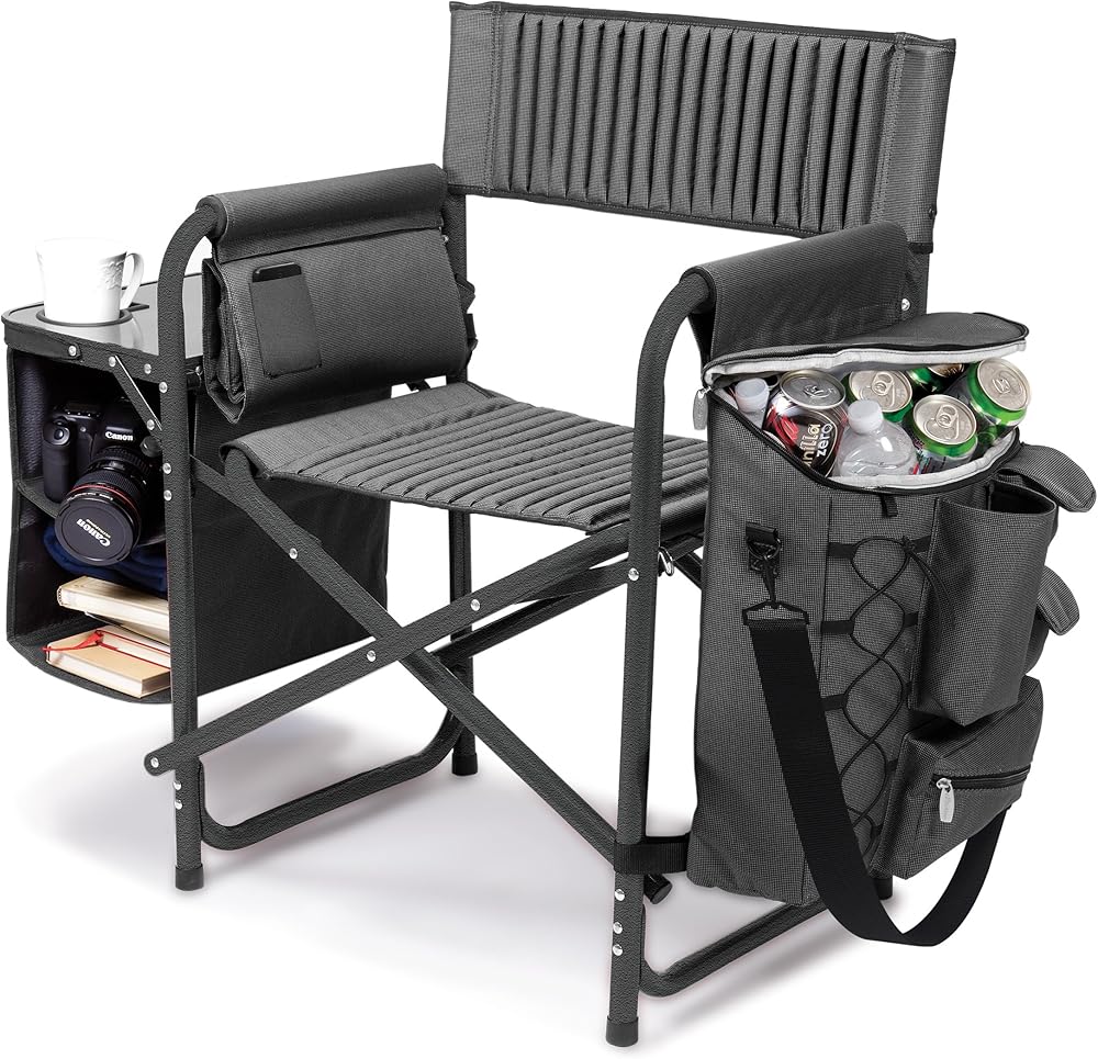 PICNIC TIME Fusion Camping Chair with Side Table and Soft Cooler, Beach Chair for Adults, Lawn Chair