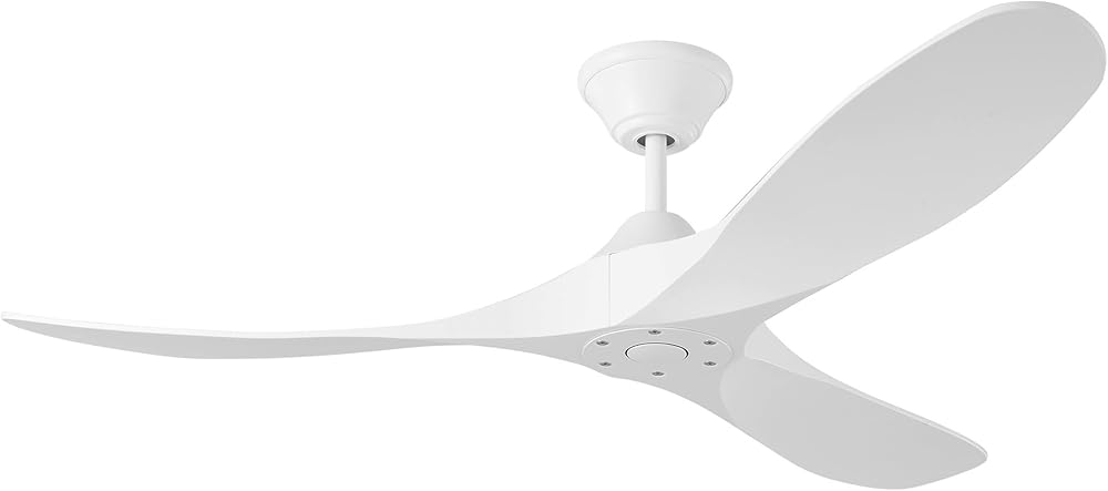 3MGMR60RZW-V2 Maverick Coastal Ceiling Fan with Remote Control, Wet Rated Indoor Outdoor Fan, Marine Grade Steel, 3 Blade High CFM (Matte White with Matte White Blades, 60-Inch)