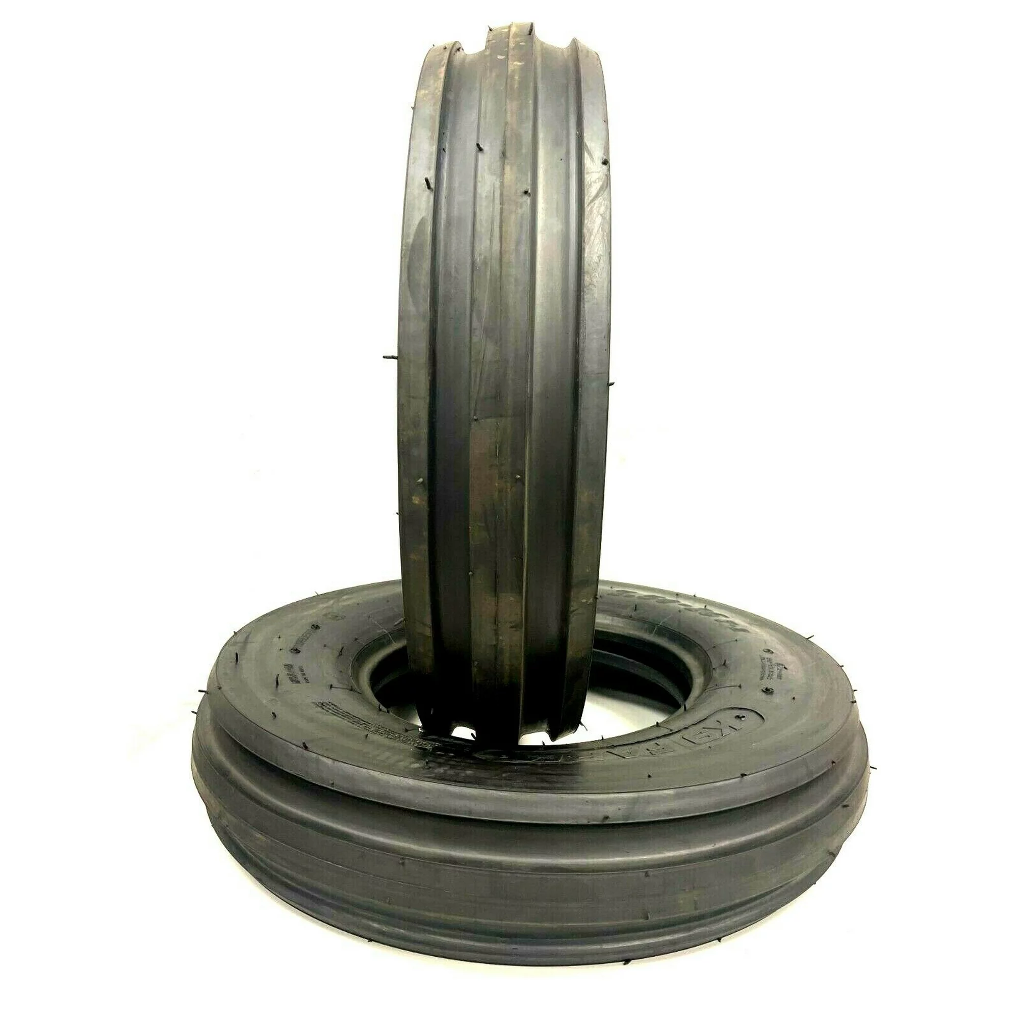 Two 7.50-16 Rib Front Tractor Tires Heavy Duty 10 Ply Rated Tubeless 750x16 F2