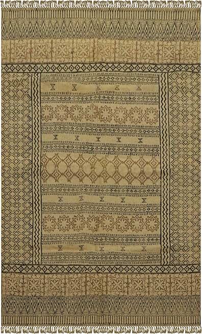 Hand Block Printed Tassel Jute Rug 6x12 Runner Rug Kilim Rug Primium Quality Hand Woven Rug Beige Black Rug Handmade Boho Braided Rug Indoor Outdoor Flatweave Rugs for Hallway Stair Corridor Use