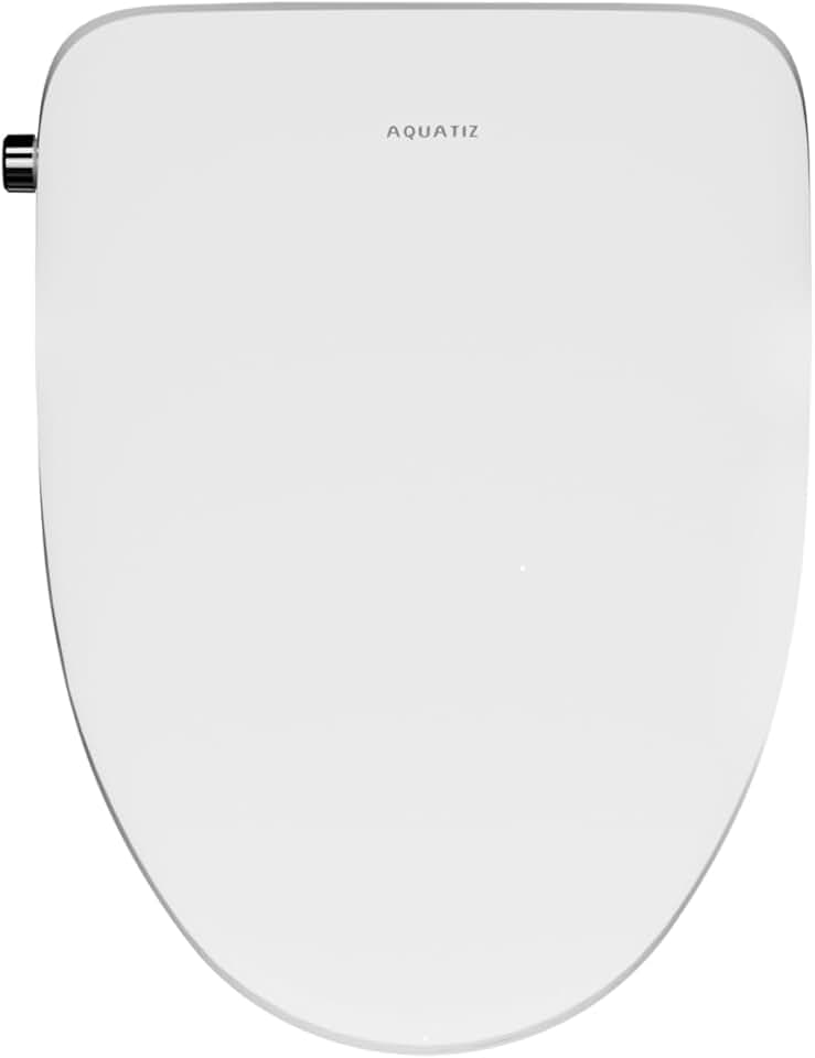 AQUATIZ Elongated Smart Toilet Bidet, Electric Toilet Seat with Self-Cleaning Nozzle, Adjustable Warm Water, Deodorizer, Air Dryer, LED Night light (Remote Control)