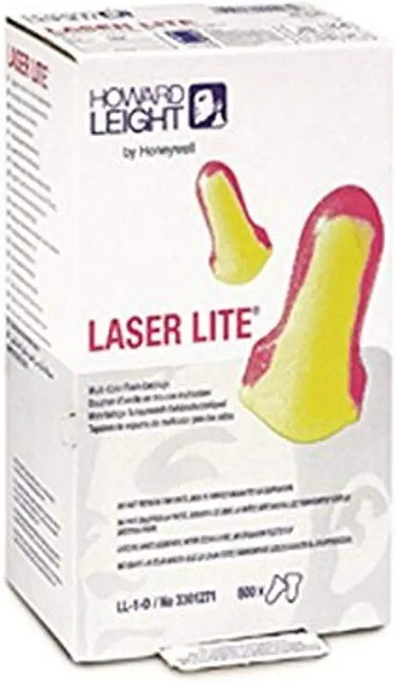 Howard Leight LL-1-D Laser Lite Disposable Uncorded Earplug Dispenser Refill, Polyurethane Foam, One Size, Pink/Yellow (Pack of 2000)